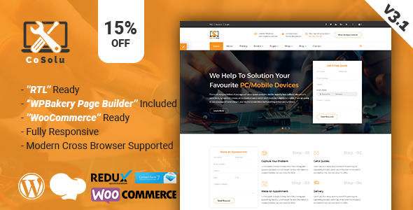 CoSolu | Multipurpose Servicing and Repairing WordPress Theme