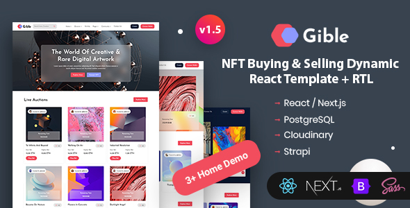 Gible - React Nextjs 14+ NFT Marketplace Template