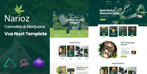 Narioz - Cannabis & Marijuana Vue Nuxt Template