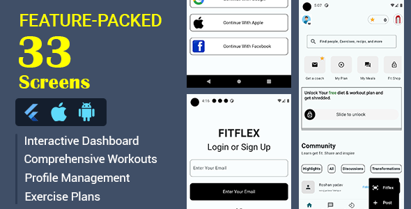 FitFlex Fitness Mobile Application Template