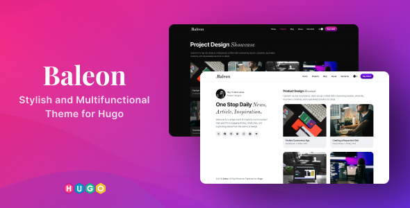 Baleon – Portfolio & Blog Theme for Hugo – 0 Sold!