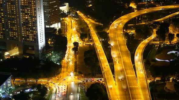 Time lapse of Building in Singapore city