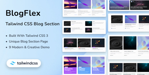 BlogFlex - Tailwind CSS 3 Blog Section
