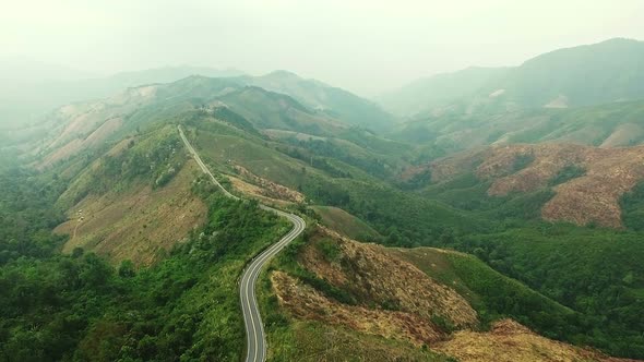 Aerial View of Mountain Road 06