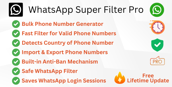 WhatsApp Super Filter Pro - Generate & Filter