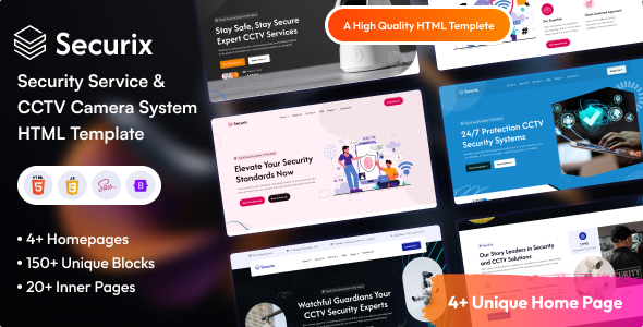 Securix – Security Service & CCTV Camera System HTML Template – 0 Sold!