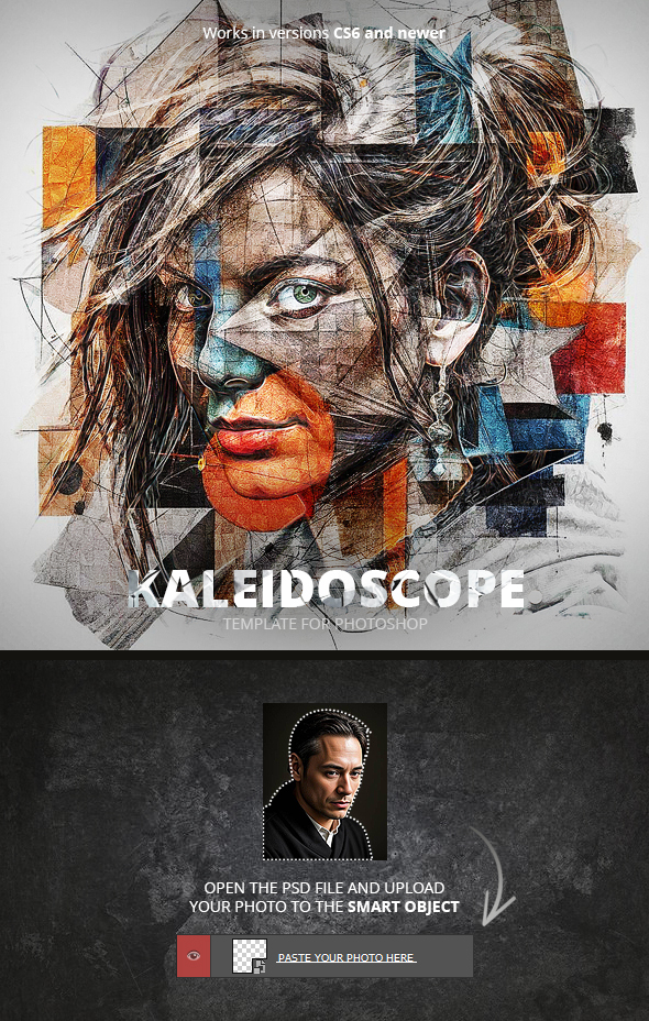 Kaleidoscope Template for Photoshop