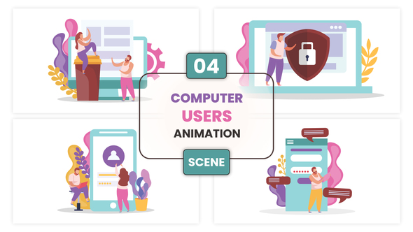 Computer Users Animation Scene