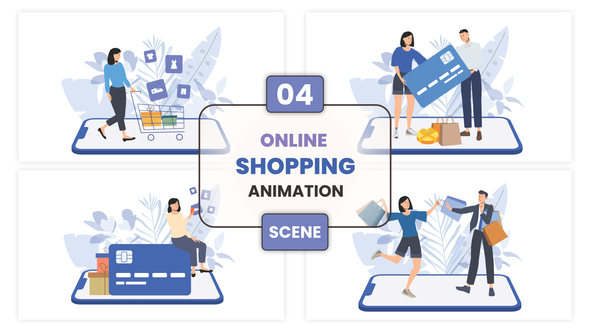 Online Shopping Animation Scene