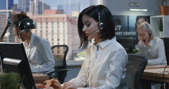 Three Woman Working at a Call Center