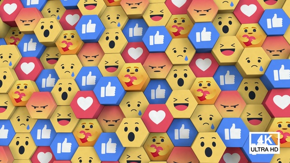 Facebook Emoji Hexagonal Background