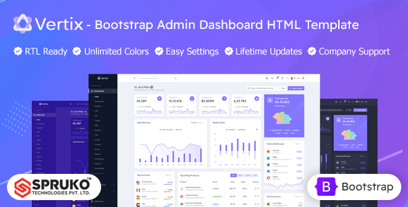 Vertix – Bootstrap Admin HTML Template Dashboard – 0 Sold!