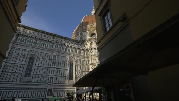 A cathedral seen from a square