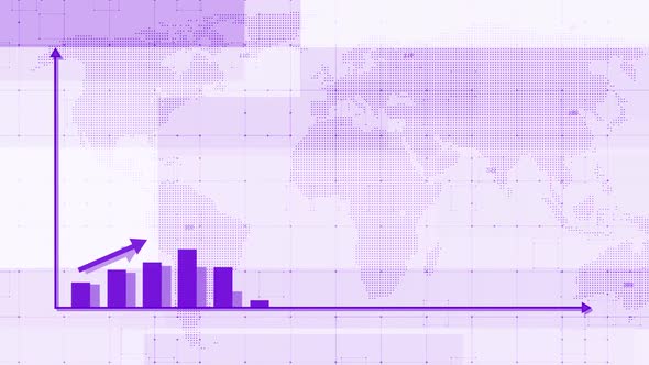 Purple Color Business Info Graph Chart Animated White Background