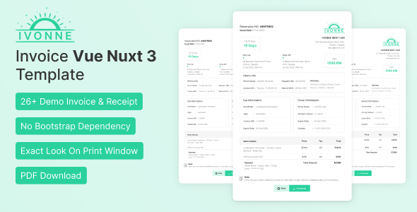 Ivonne – Invoice Nuxt Template – 0 Sold!