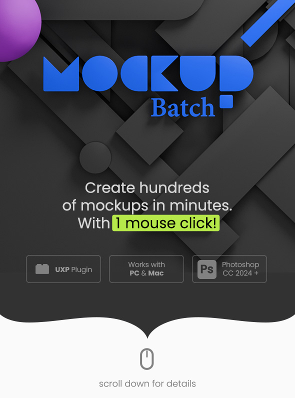 MockupBatch - UXP Photoshop Plugin - Create automated Mockups