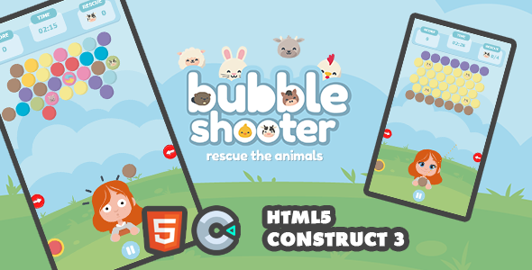 Animal Rescue Bubbles 20 Levels with Level Editor