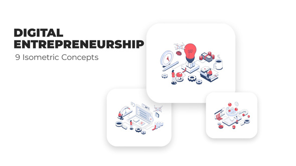 Digital Entrepreneurship - Line Isometric