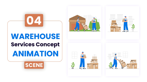 Warehouse Services concept Illustration Animation