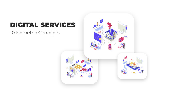 Digital Services - Flat Isometric