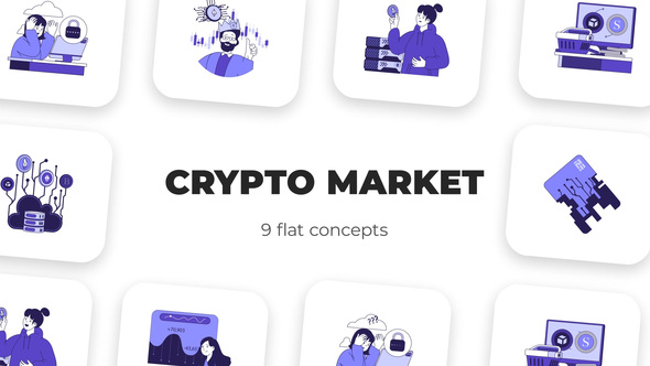 Crypto Market - Isometric Concept