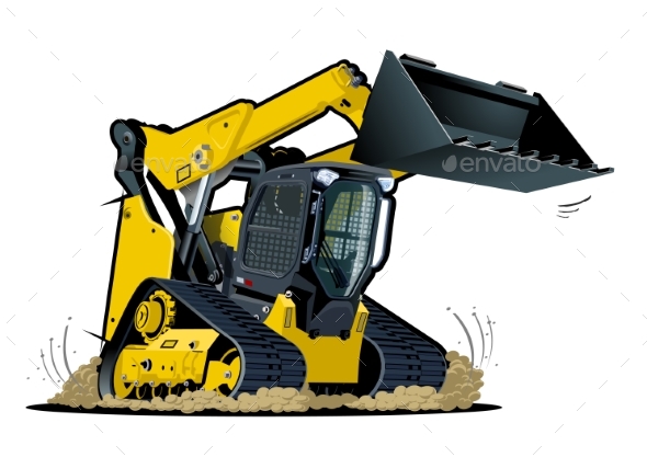 Vector Cartoon Skid Steer