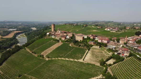 Barbaresco Aerial View in Monferrato, Piedmont