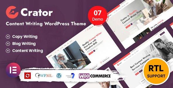 Crator – Content Writer & Copywriting WordPress Theme