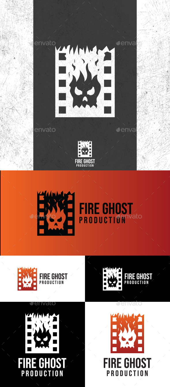 Fire Ghost Movie Logo Template