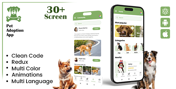 PetAdoption App | Animal Shelter | Pet Rescue | Animal Rescue React Native iOS/Android App Template