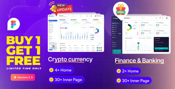 Cryptos - Figma Admin Dashboard UI Kit Template for Cryptocurrency