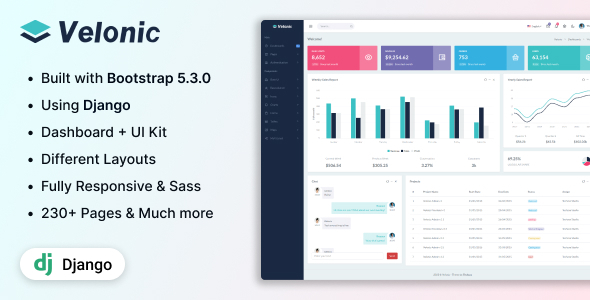 Velonic - Django & Bootstrap Admin Dashboard Template