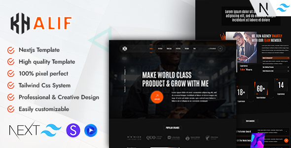 Khalif - Tailwind Creative Portfolio React Nextjs Template