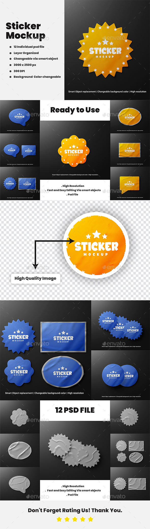 Sticker  Mockup PSD file.