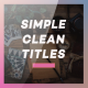 Creative Clean Titles - VideoHive Item for Sale