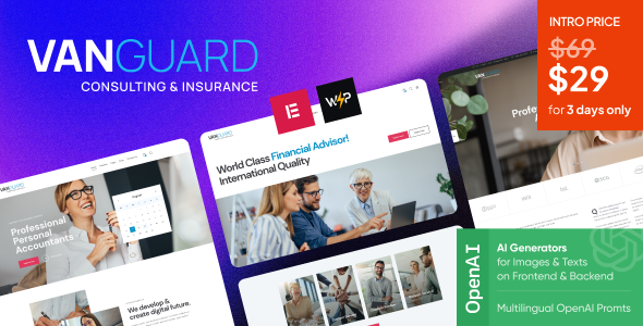 Vanguard – Consulting & Insurance WordPress Theme – 0 Sold!