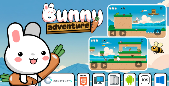 Bunny Adventure - HTML5 Game (Construct3)