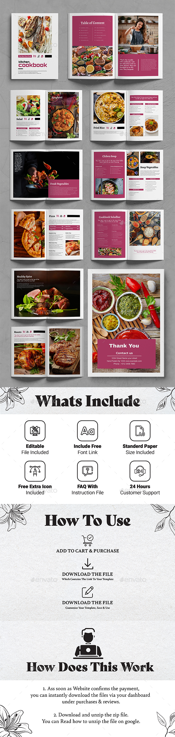 Red Recipes Book Template