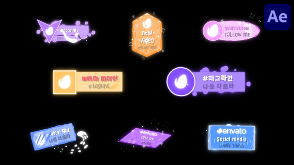 Social Media Liquid Lower Thirds for After Effects alt