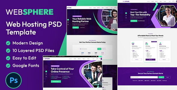 WebSphere | Web Hosting PSD Template