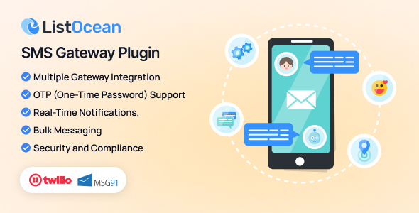 SMS Gateway Plugin - Listocean Classified Ads Listing Marketplace Platform