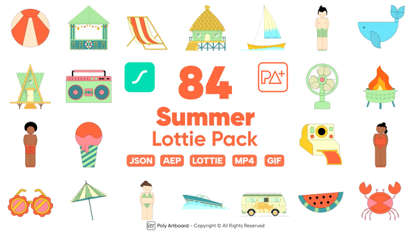 Summer&Holiday Lottie Icons