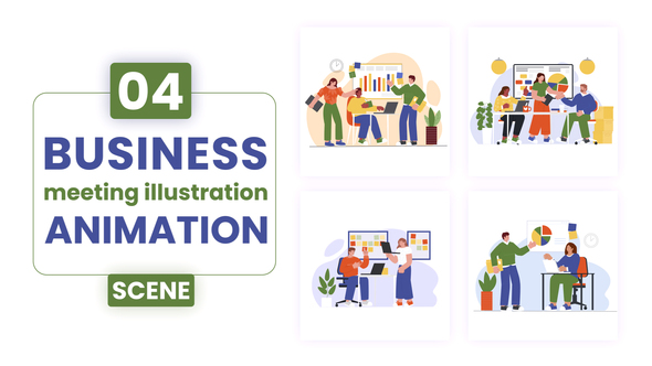 Business Meeting Illustration Scene Animation
