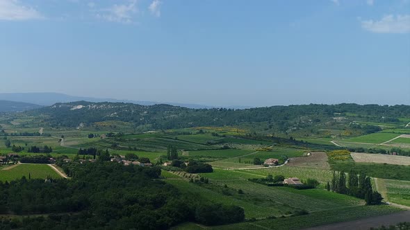 Alpilles natural park near Les Baux-de-Provence in France from the sky