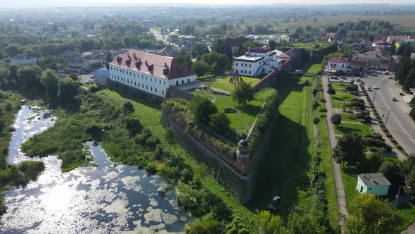 Aerial Shot Dubno Castle, Ukraine.The Castle Of The Ostroh-Lubomyr Princes