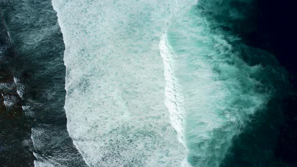 Abstract Top Down Foamy Ocean Waves