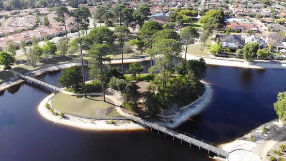 Aerial View of an Lake Island