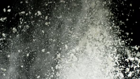 Falling White Dry Powder