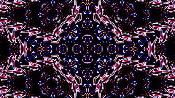 colorful lines glowing waves flower shape background kaleidoscope abstract