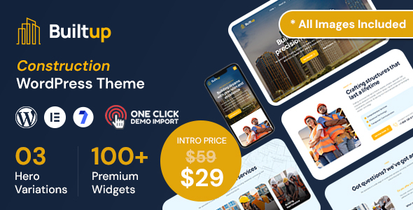 Builtup – Construction WordPress Theme – 0 Sold!